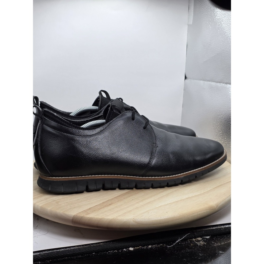 Mens Size 12 - Hush Puppies Colby Oxford Black Solid Leather HMV10442-007 - Picture 3 of 10